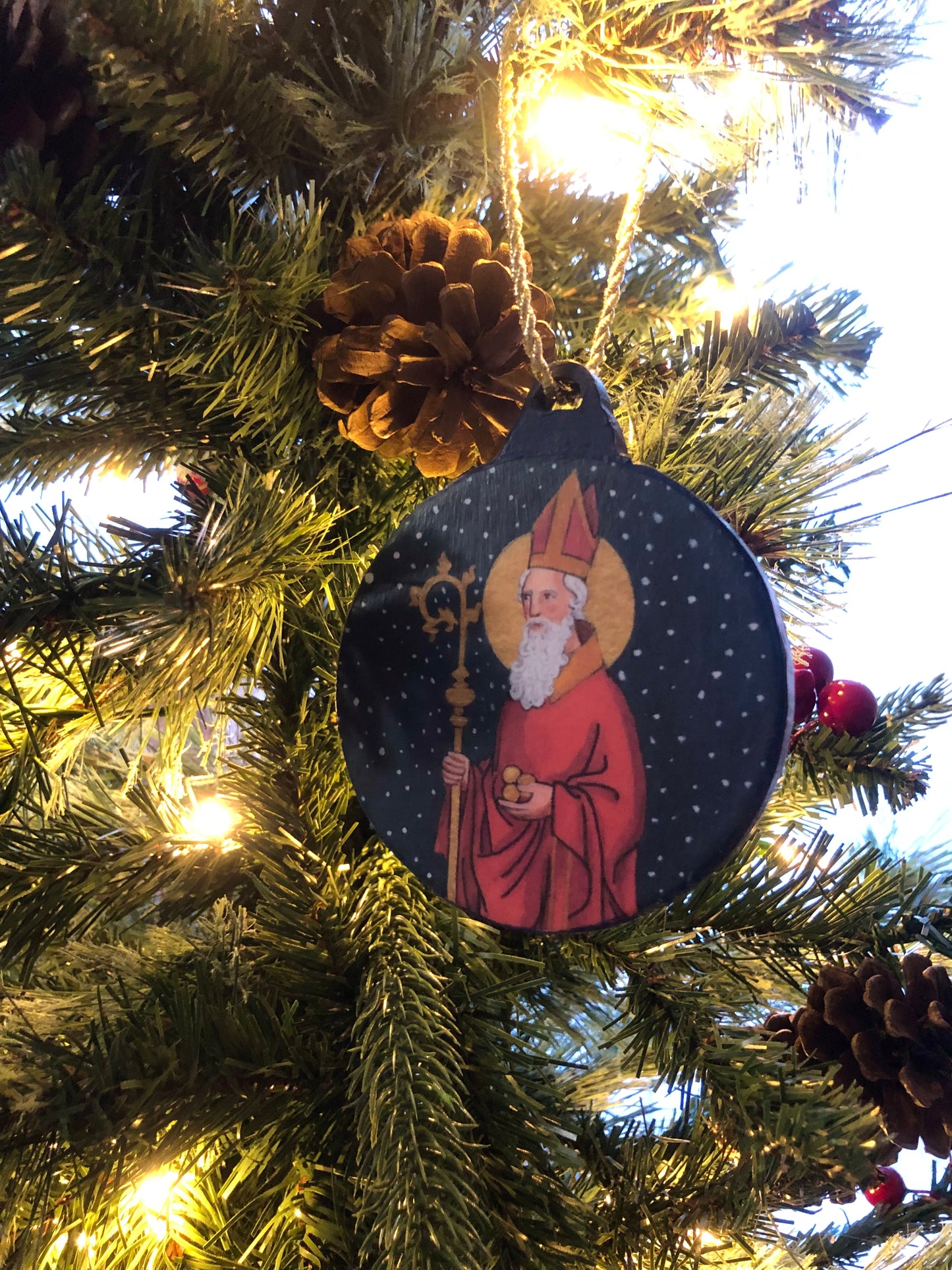 St Nicholas Handmade Wood Ornament