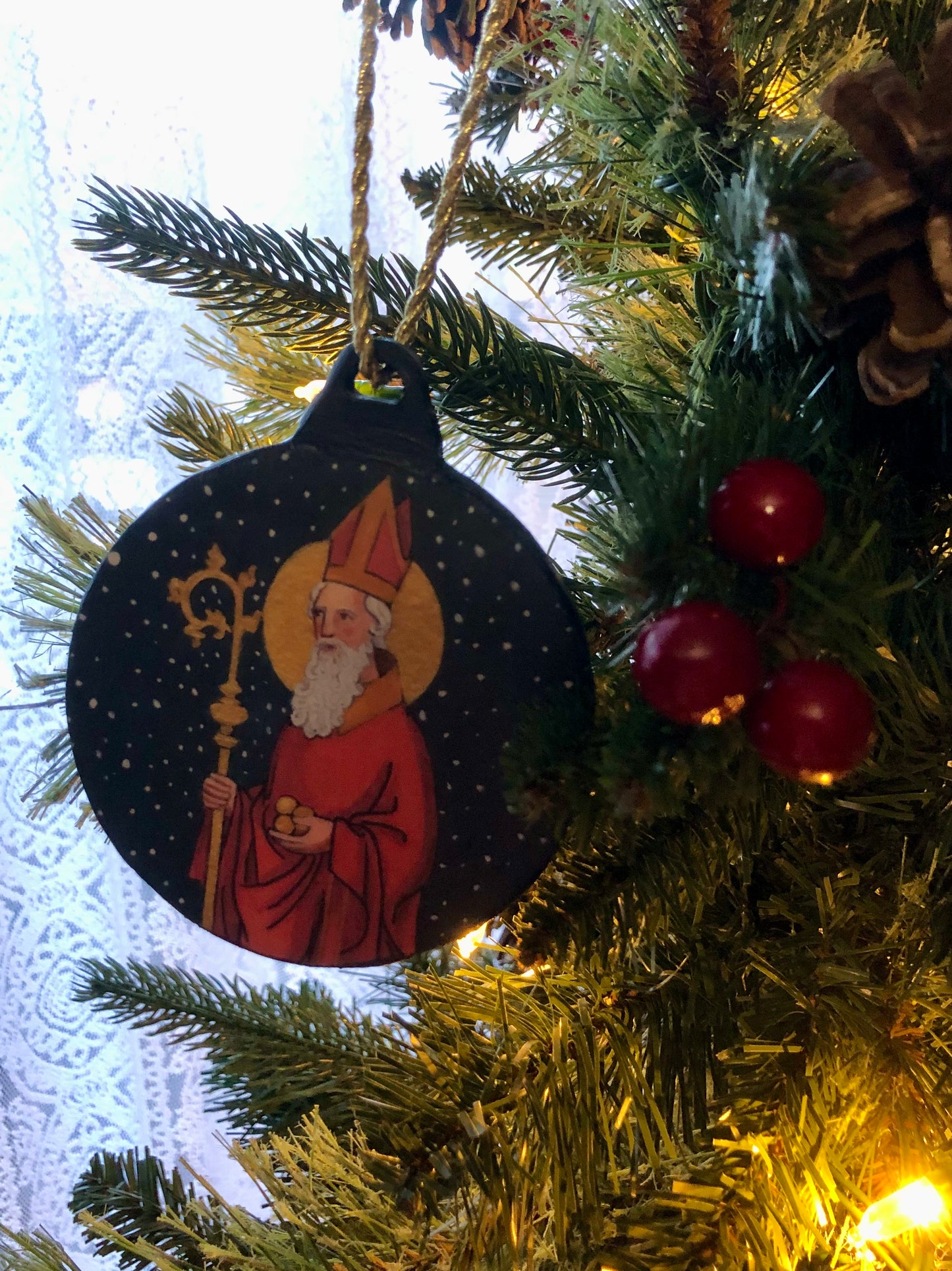St Nicholas Handmade Wood Ornament