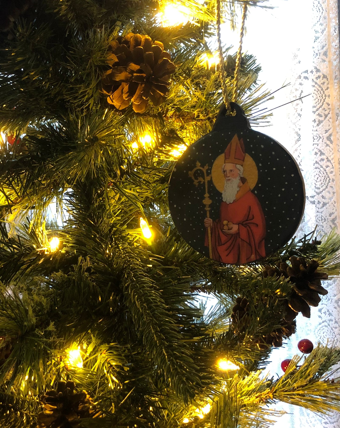 St Nicholas Handmade Wood Ornament