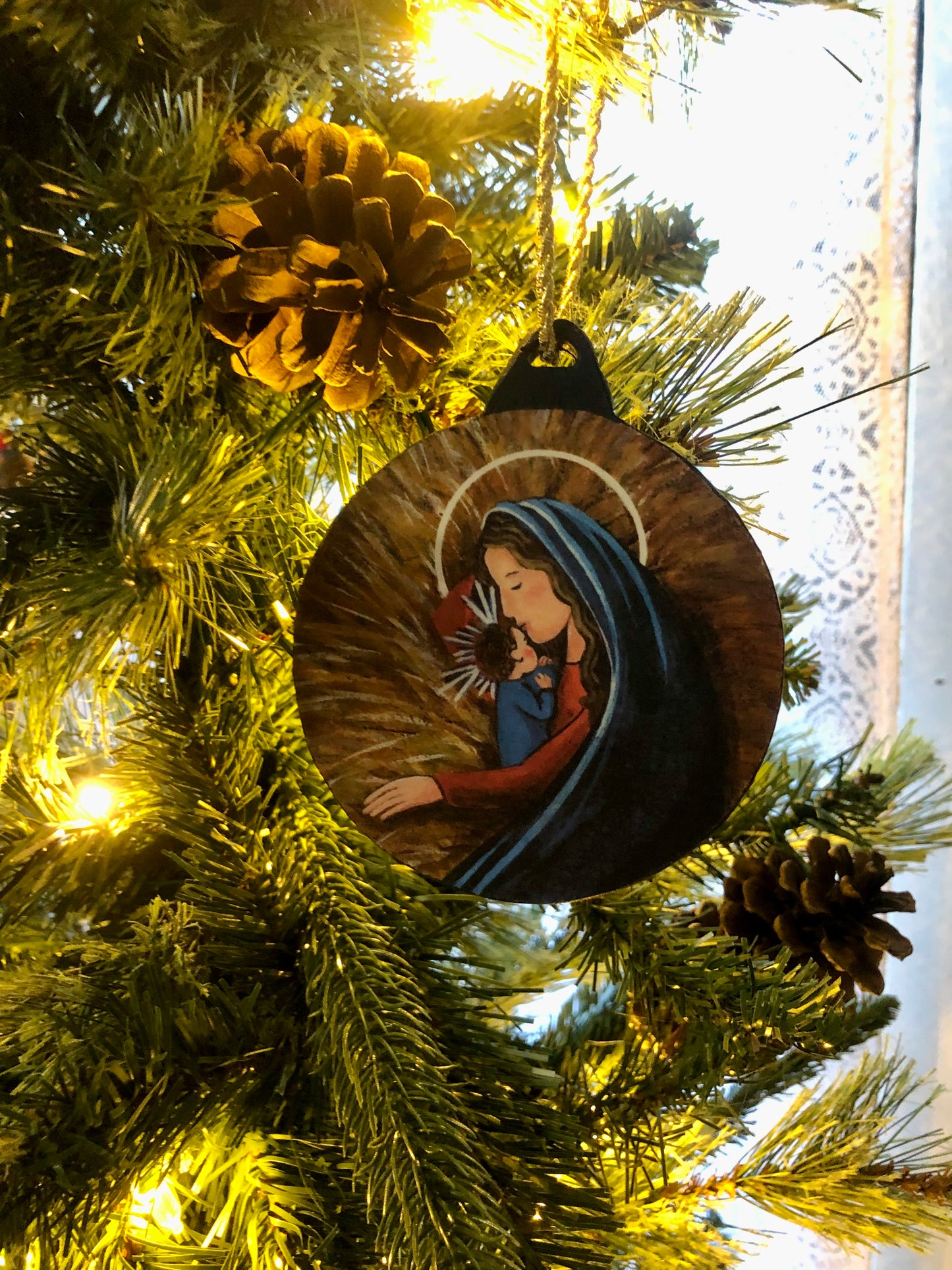 Silent Night Handmade Wood Ornament