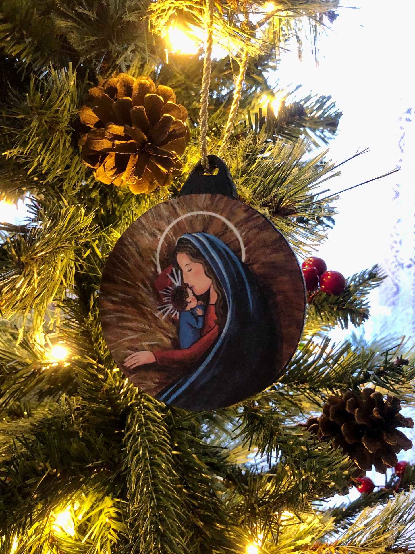 Silent Night Handmade Wood Ornament