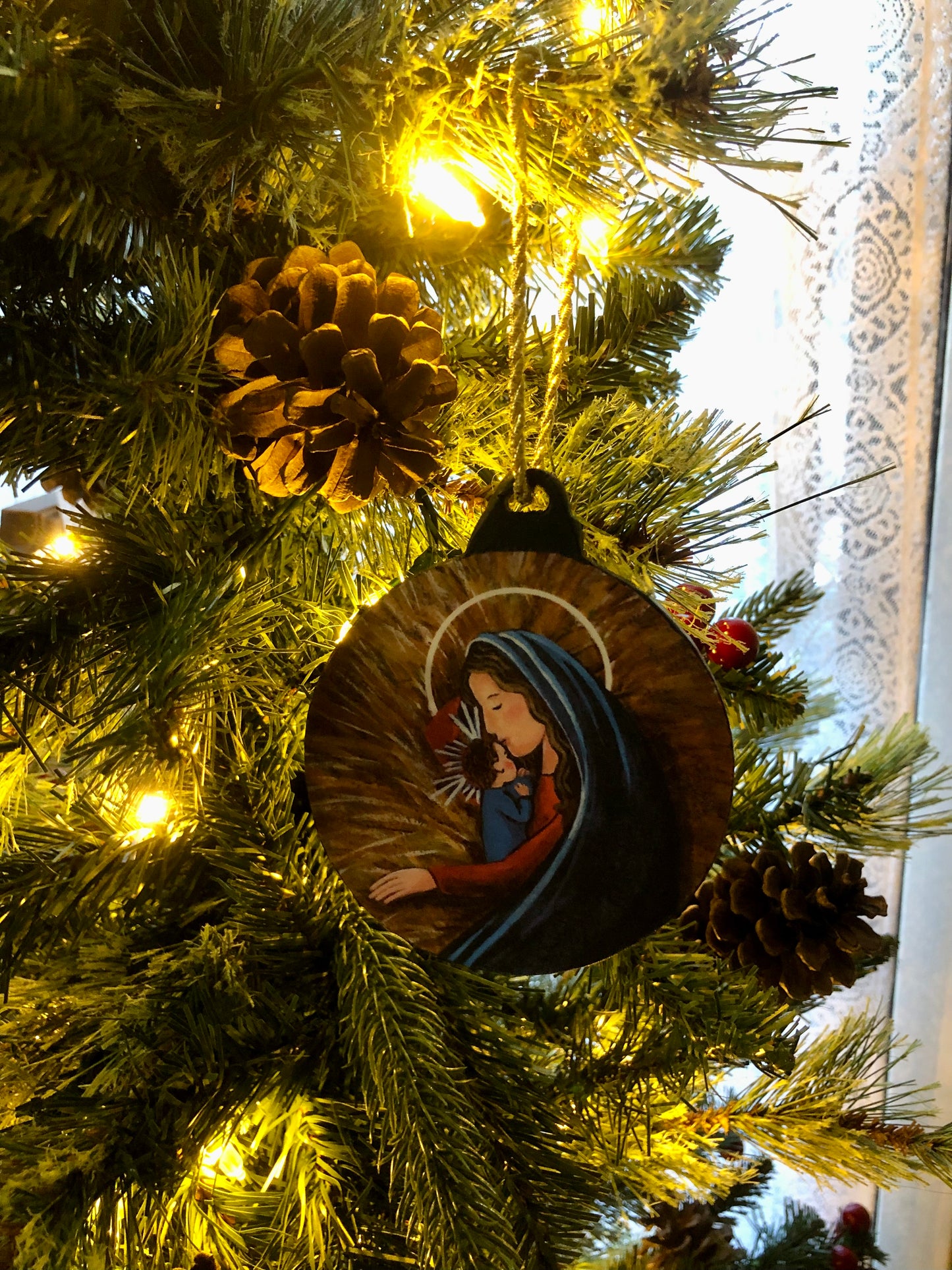 Silent Night Handmade Wood Ornament