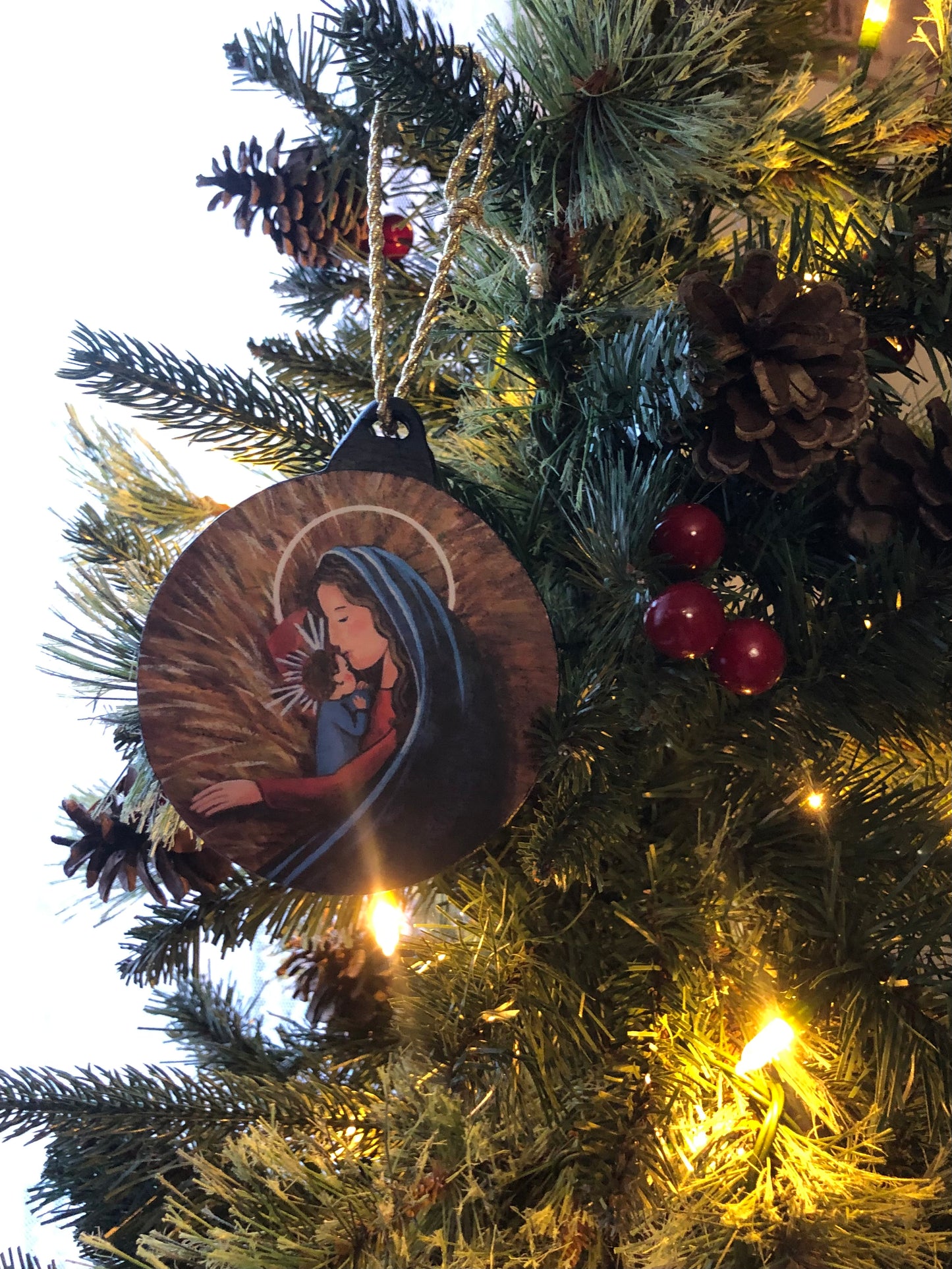 Silent Night Handmade Wood Ornament
