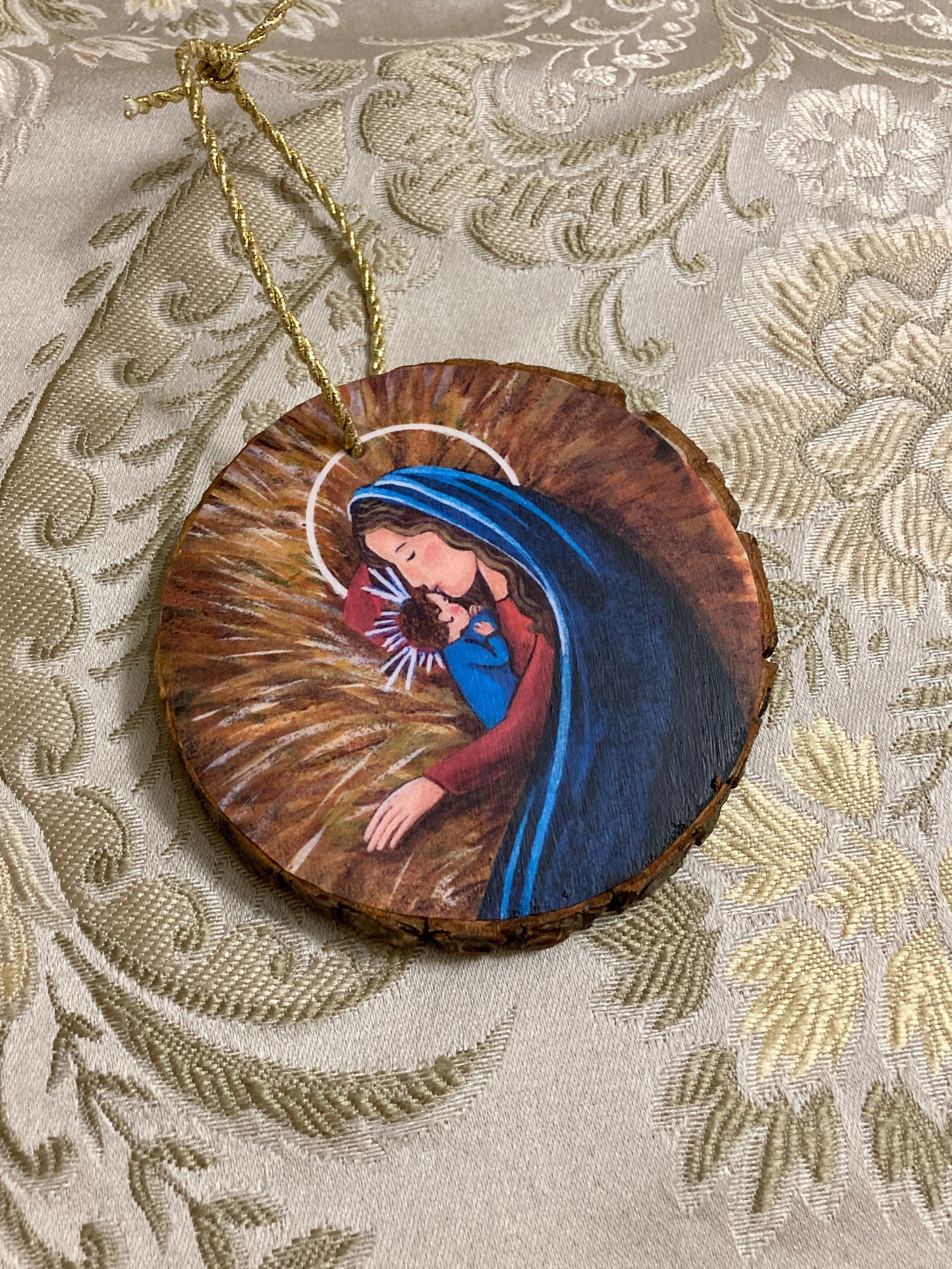 Rustic Wood Silent Night Ornament