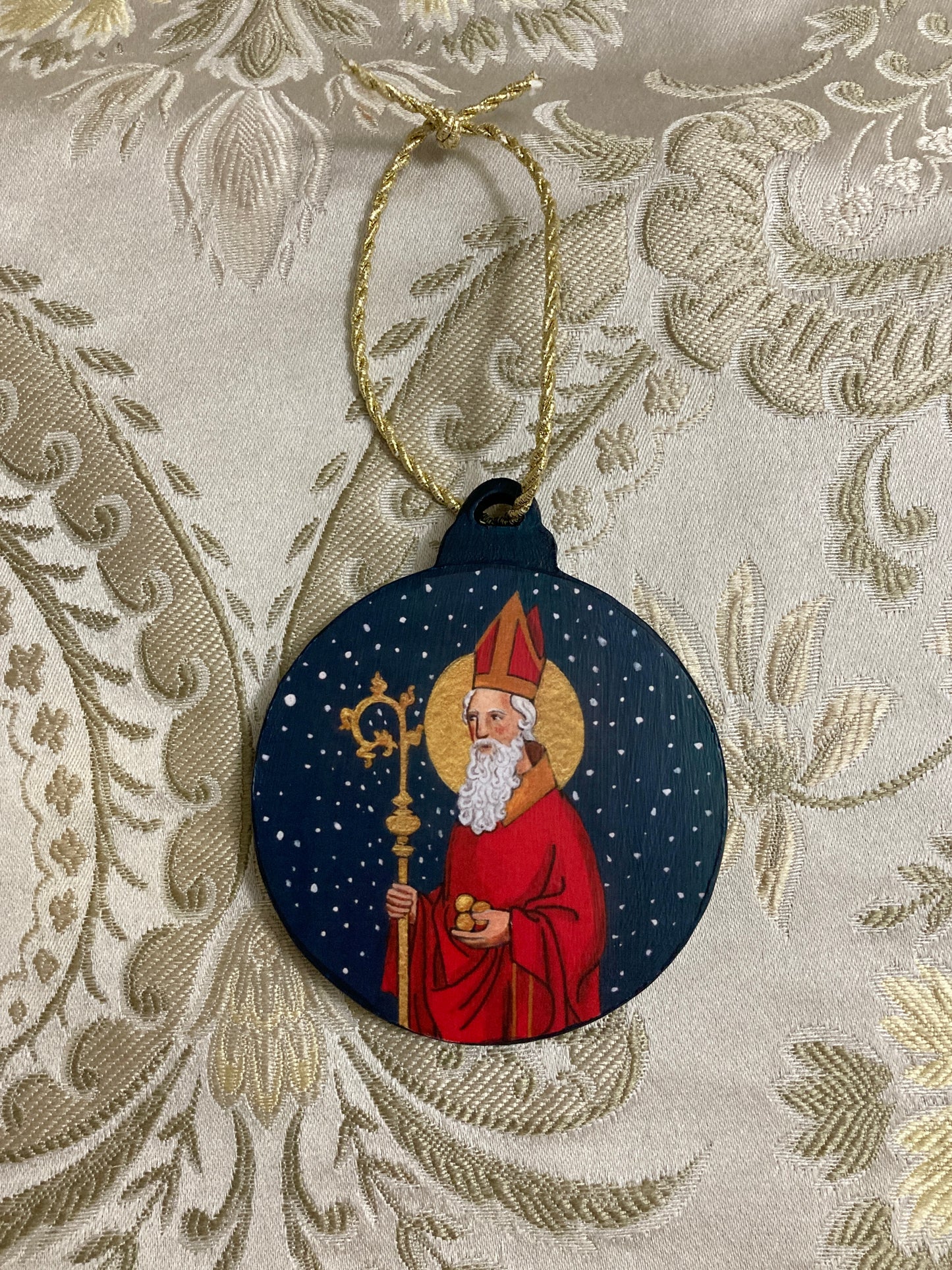St Nicholas Handmade Wood Ornament