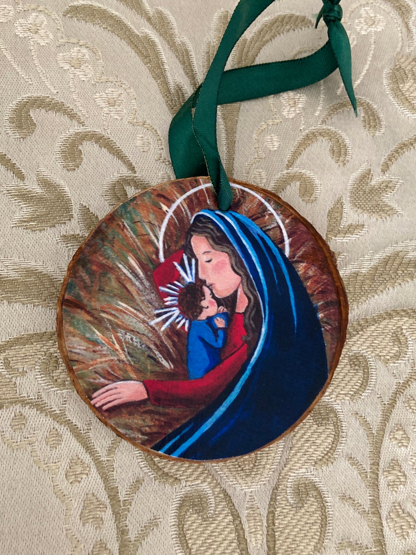 Rustic Wood Silent Night Ornament