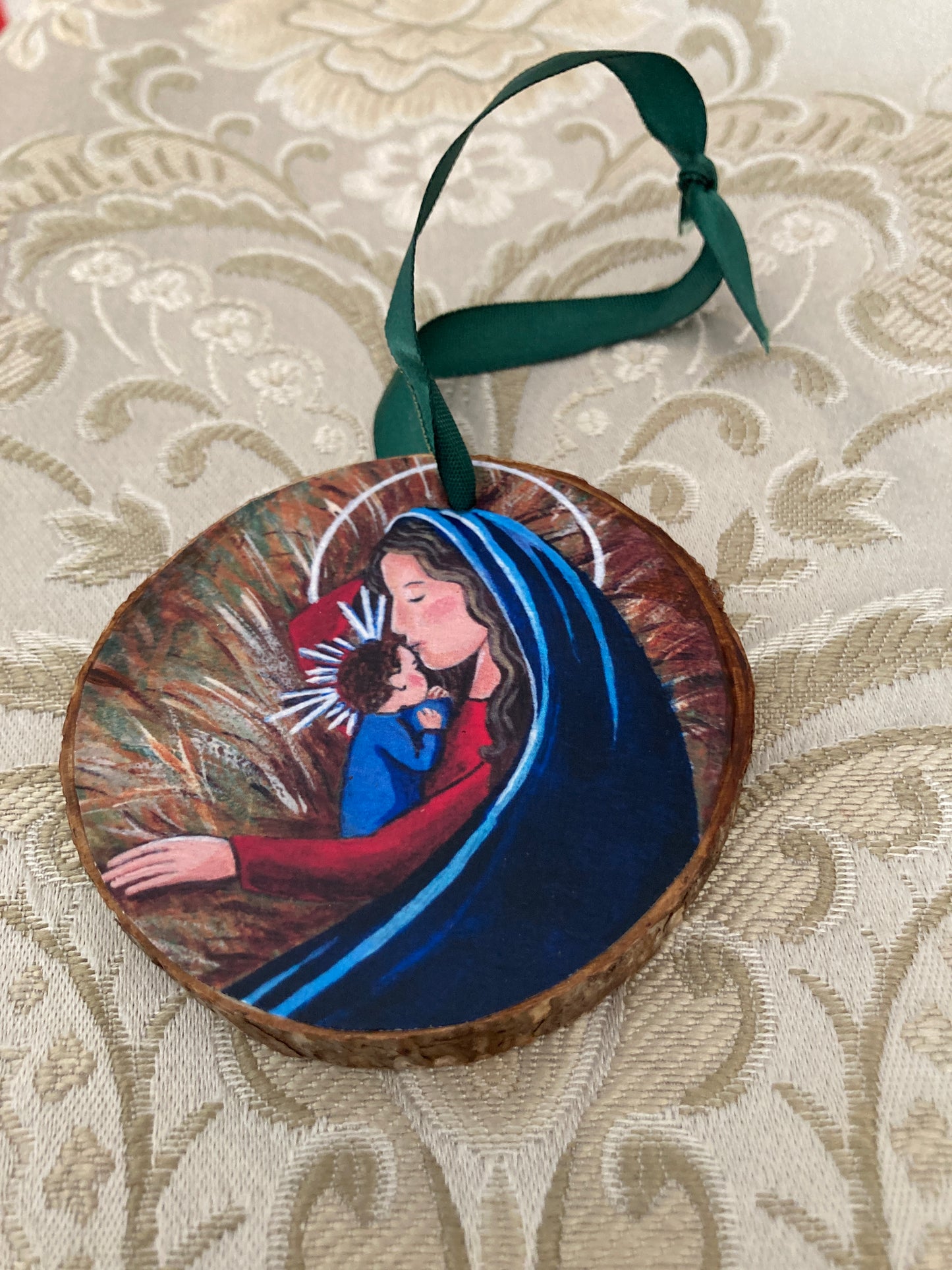 Rustic Wood Silent Night Ornament