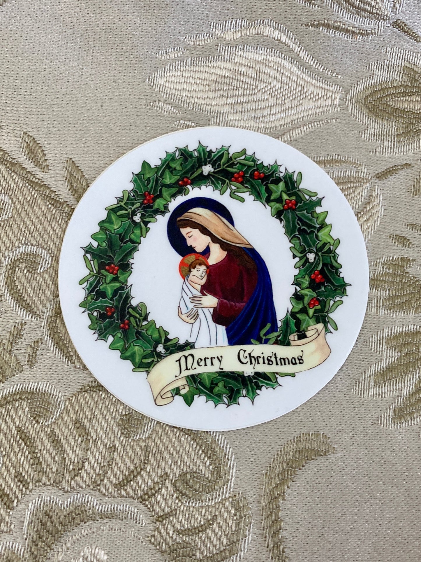 Holly Wreath Sticker