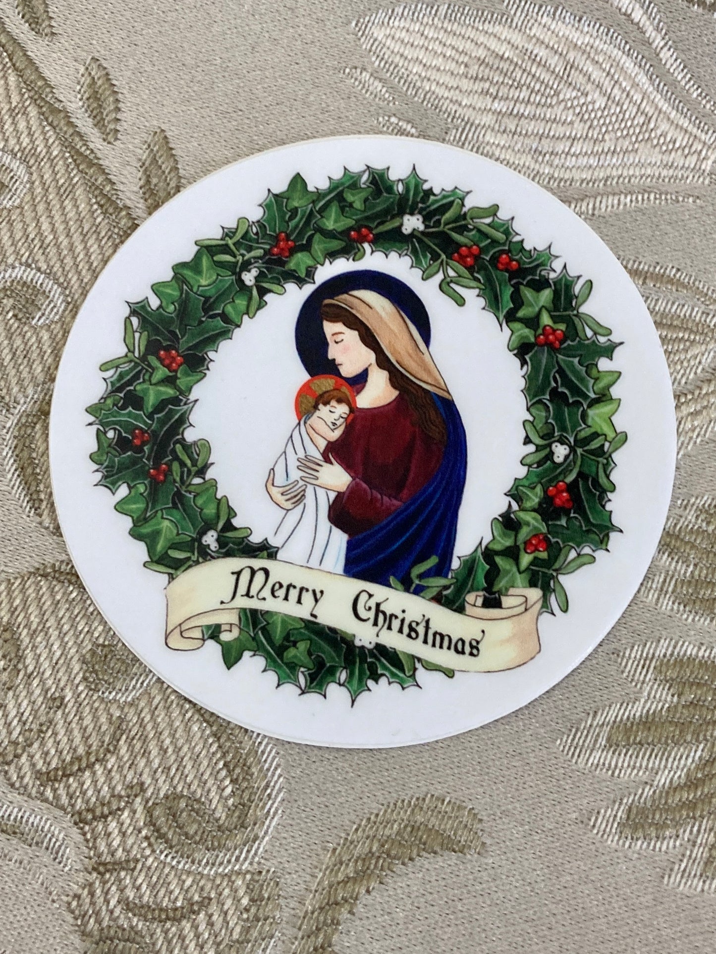 Holly Wreath Sticker