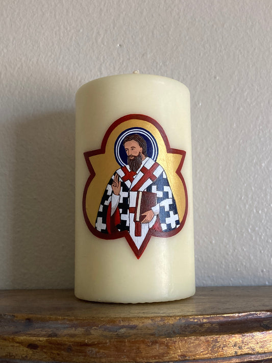 Reserved Custom Candle - St Athanasius