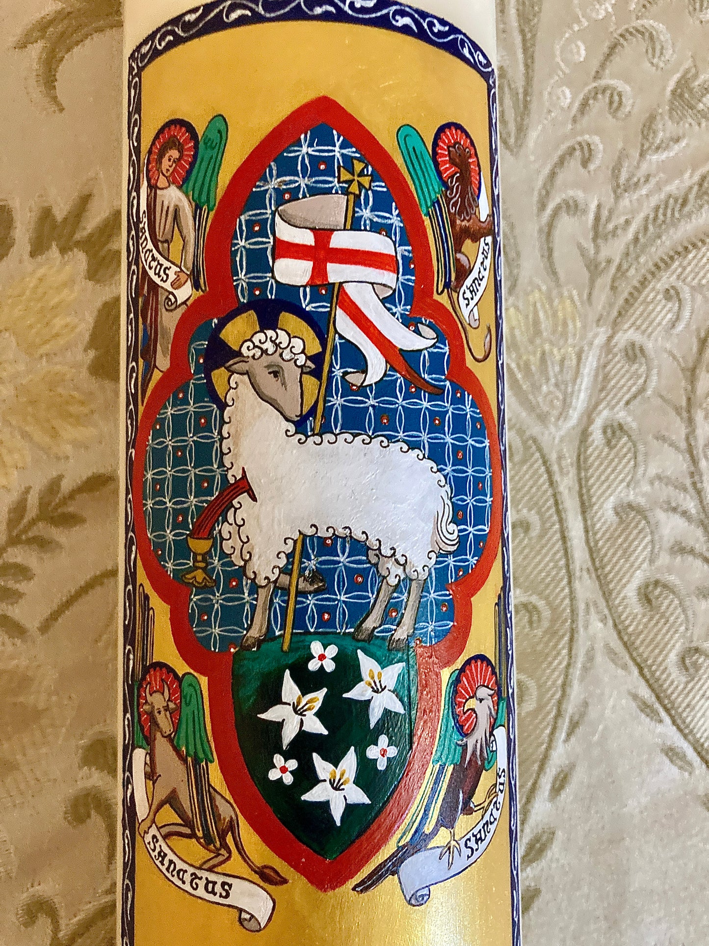 Adoration of the Lamb Paschal Candle