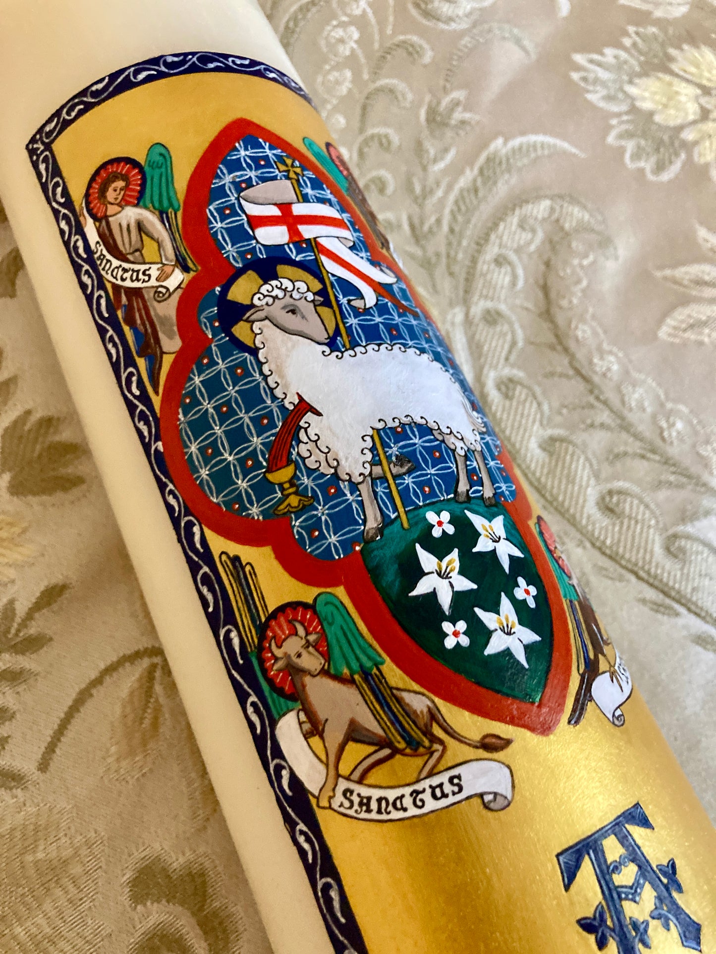 Adoration of the Lamb Paschal Candle