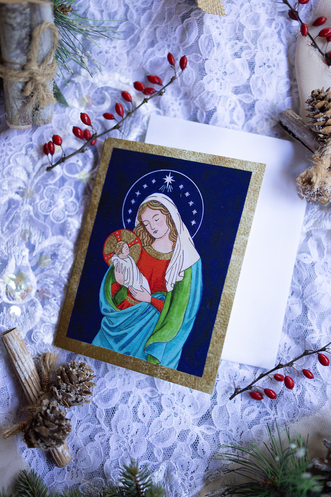 Madonna and Child Christmas Card